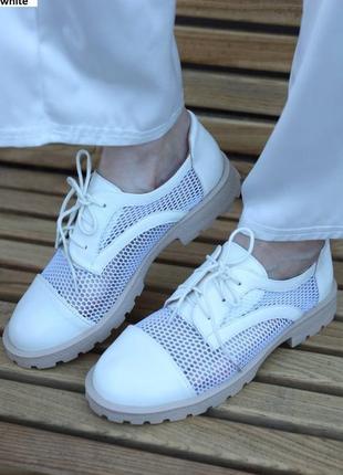 Женские туфли на шнуровке с сеточкой3 фото