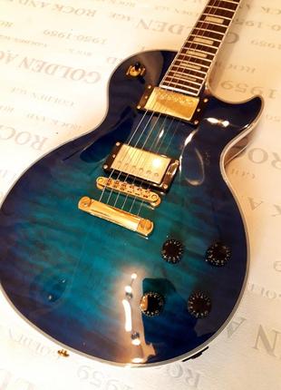 Електрогітара gibson les paul custom blue china