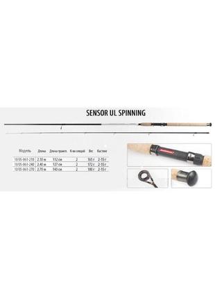 Спиннинг bratfishing sensor ul spinning 2.7м/тест 2-15гр