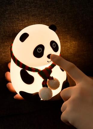 Ночник силиконовый панда losso ljc-142-а (открытые глаза)5 фото