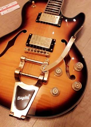 Електрогітара gibson les paul custom shop burn bigsby china2 фото