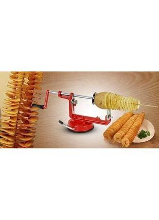 Машинка для резки картофеля спиралью spiral potato slicer чипсы top trends tm-1195 фото