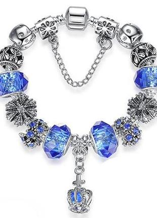 Женский браслет primo korona с шармами - blue1 фото