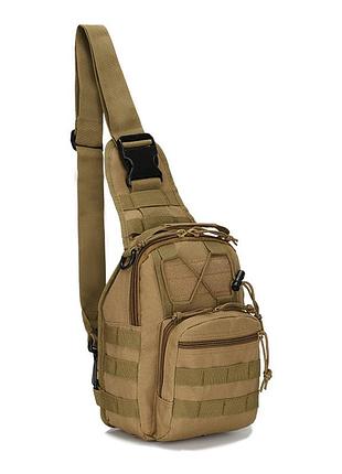 Тактична нагрудна сумка primo sling однолямкова через плече - khaki
