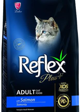 Reflex plus сухий корм для котів з лососем 15 кг