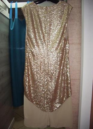 Вечернее золотое платье в паетки3 фото