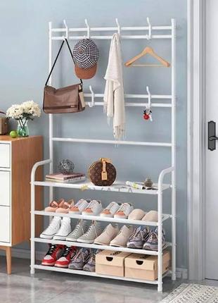 Сборная вешалка 2 в 1 для одежды и подставка для обуви "multi-functional shoe and hat rack"