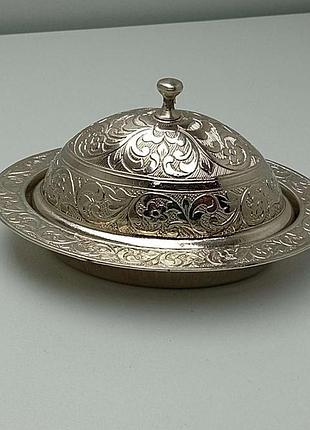 Таця б/к набір таця месени 2 підсклянники 2 блюдця в східному стилі металевий