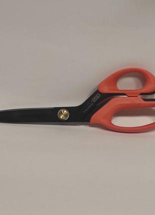 Ножиці швейні кравецькі преміум класу tc-h250-hb wayken сталеві леза, ручки м'який пластик корал (6681)2 фото