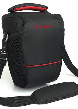 Сумка для фотоапарата canon eos, протиударний чохол кенон чорний з червоним ( код: ibf061br )