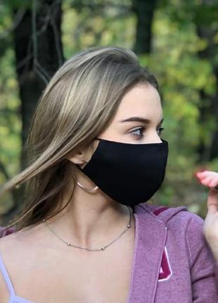 Жіноча чорна маска з бавовни для медика, ветеринара хірурга стоматолога, косметолога