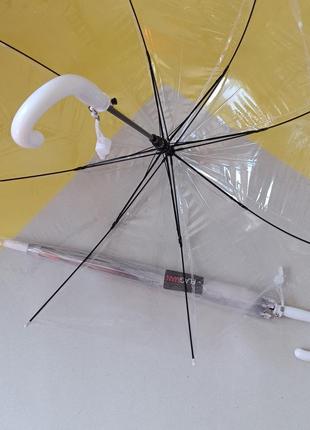 Дитяча парасоля прозора грибком з білою ручкою6 фото