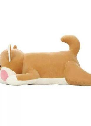 Іграшка-подушка собака лайка з пледом 3 в 1 бежева
