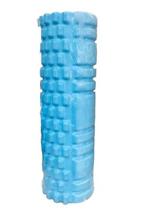 Ролік масажний для йоги, фітнесу (спини та ніг) osport (30*9 см) блакитний