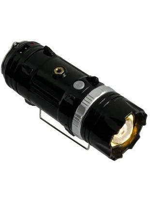 Ліхтар кемпінговий світлодіодний на сонячних батареях hb-9688 чорний1 фото