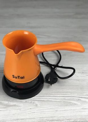 Кавоварка електрична турка sutai 168 600w 0.5л orange1 фото