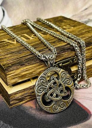 Кулон подвеска vikings celtic knot амулет в кельтском стиле с цепочкой - silver6 фото