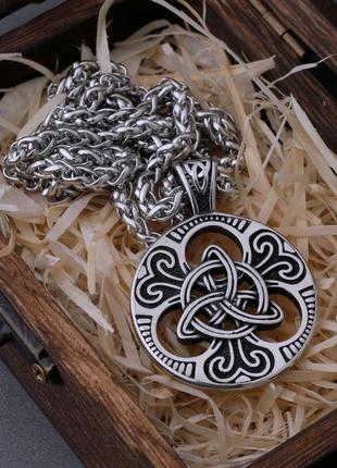 Кулон подвеска vikings celtic knot амулет в кельтском стиле с цепочкой - silver