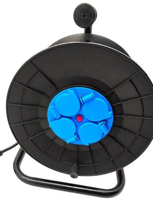 Удлинитель электрический на катушке ultralight rfc-50, 4 розетки, с заземлением, длина 50м (6778)