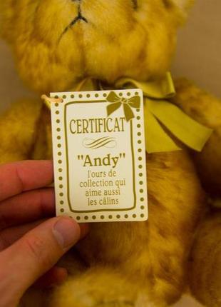 Колекційна м'яка іграшка ведмедик althans club andy5 фото