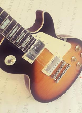 Электрогитара gibson lp les paul standard sunburst china5 фото