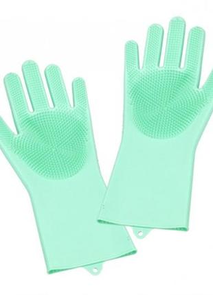 Силіконові рукавички для миття посуду1 фото