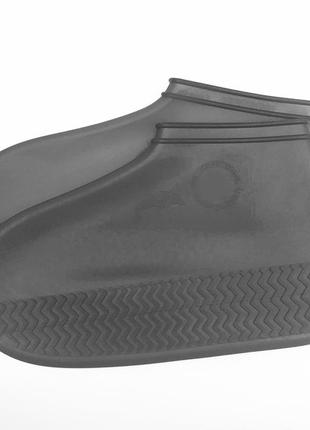 Бахилы на обувь силиконовые от воды и грязи (s, gray) | многоразовые бахилы-чехлы для обуви