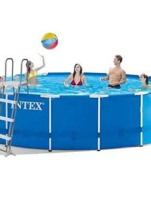 Каркасний басейн intex 28242, 457 x 122 см (3785 л/год, драбина, тент, підстилка)