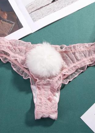 Трусики з хвостиком рожеві - розмір 42-46, хвостик знімається