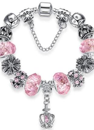 Женский браслет primo korona с шармами - pink1 фото