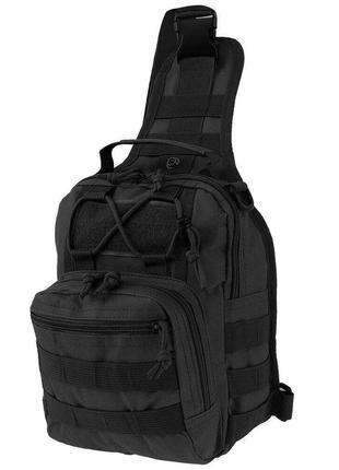 Тактична нагрудна сумка primo sling однолямкова через плече - black