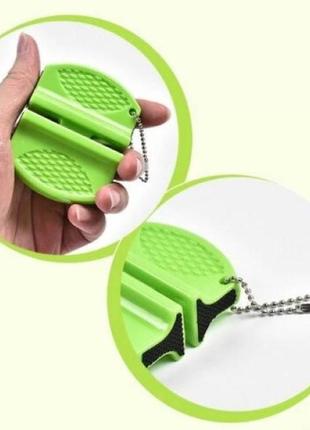 Портативная мини-точилка для кухонных ножей зеленая