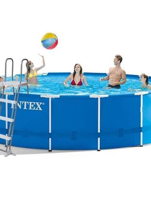 Каркасний басейн intex 28242 - 1, 457 x 122 см (тент, підстилка, драбина)