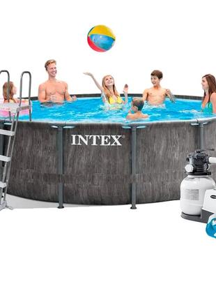 Каркасний басейн intex 26742 - 7, 457 x 122 см (7 900 л/год, драбина, тент, підстилка, набір для догляду)