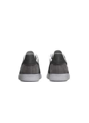 Мужские кроссовки adidas originals gazelle серые замшевые адидас газели весенние (b)3 фото