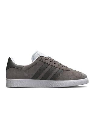 Мужские кроссовки adidas originals gazelle серые замшевые адидас газели весенние (b)6 фото