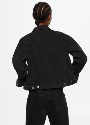 Джинсовка mango черная (джинсовая куртка) xxl3 фото