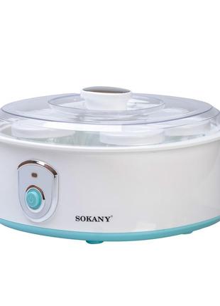 Йогуртниця електрична з баночками та таймером sokany yogurt maker електрична йогуртниця