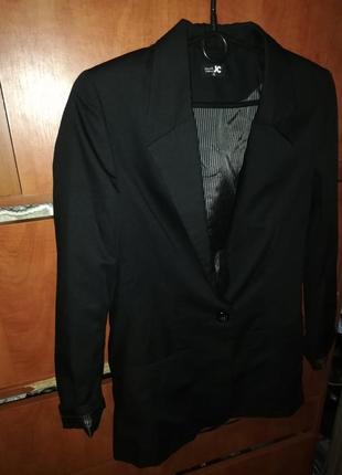 Пиджак прямой черный5 фото
