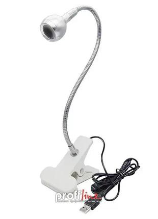 Лампа-ліхтарик для сушіння нігтів fashion uv led nail curing lamp 3 вт (гнучка, на прищіпці)
