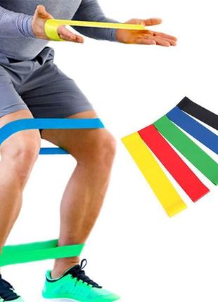 Фитнес резинки fitness rubber bands (5 шт + чехол) | резинка для фитнеса5 фото
