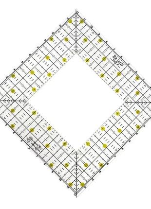 Линейка для пэчворка и квилтинга квадрат 12.5х 12.5 дюймов kr-0125 акрил 3мм (6718)3 фото