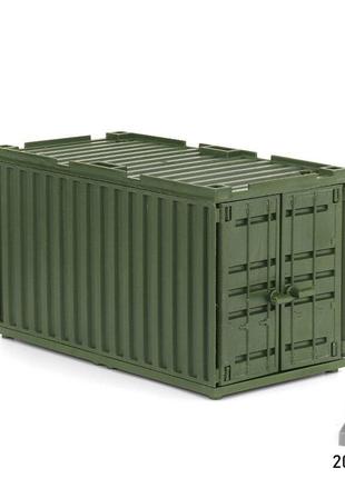 Конструктор контейнер збройова ангар база для чоловічків спецназу поліція 1 шт зеленого кольору