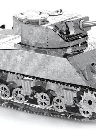 Металлический, 3d, конструктор, пазлы, модель, танк, tank, sherman, mms204