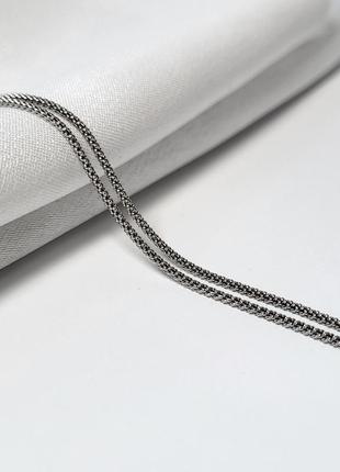 Срібний ланцюг ланцюжок круглий шнурок 50 см срібло 925 проби родоване 2.31г 14agbd