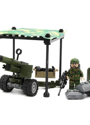 Конструктор военная база фигурки человечки военные спецназ ссо рейнджеры с пушкой и палаткой в коробке