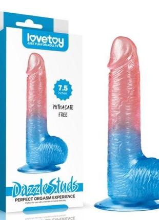 Двоколірний фалоімітатор від lovetoy 7.5 dazzle studs
