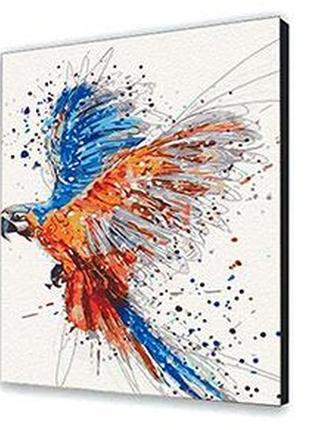 Картина по номерам без подрамника птицы попугай в полете 40х50 см арт-крафт 11513-acnf