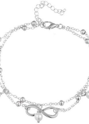 Браслет на ногу (анклет) primo infinity - silver