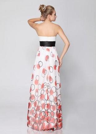 Розпродаж! сукня без бретель з червоною трояндою2 фото